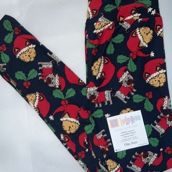 NEW!!! Holiday OS Leggings cats and dogs - Picture 2 of 4